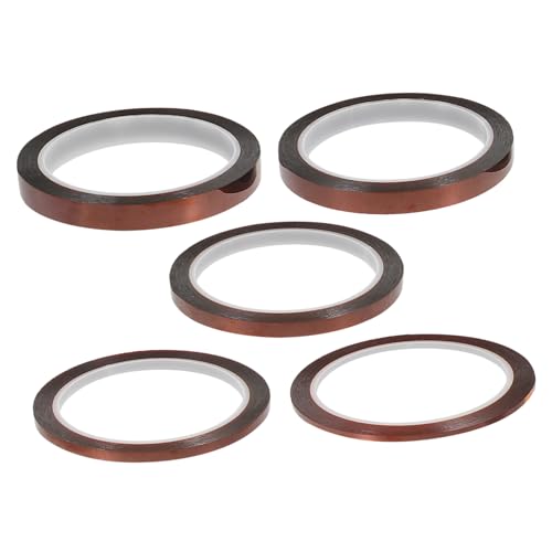 SOESFOUFU 5 Rollen Hitzebeständiges Klebeband, Wärmeübertragungsdruck, Hochtemperaturband, Hitzebeständiges Isolierband, Thermoklebeband, Hitzebeständiges Klebeband, Hochtemperaturband, von SOESFOUFU