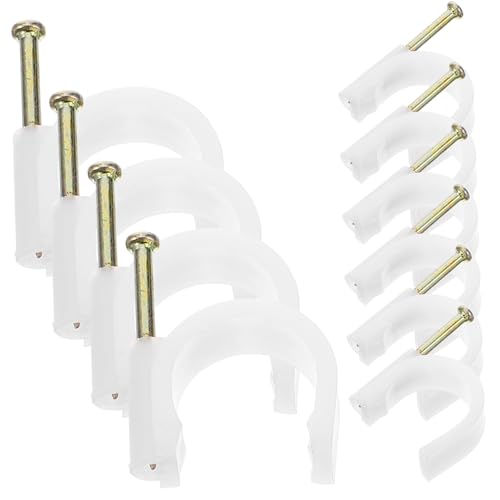 SOESFOUFU 50 Stück Drahtclips Aus Stahlnägeln Für Tv Kabel, Drahtclips, Kabelclips, Drahtclips Für Ethernet Kabelhalter, Koaxialkabelclips, Befestigungskabelklammern, Klemme, von SOESFOUFU