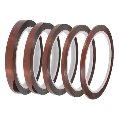 SOESFOUFU 5rollen Hochtemperatur Polyimid Klebeband Pi Hochleistungsband Für Löten Und Maskierung Hitzebeständig Transparent Für Professionelle Und Private Anwendungen von SOESFOUFU