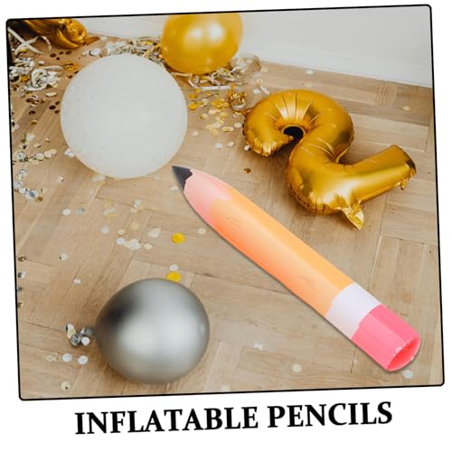 SOESFOUFU 6 Stück Teiliges Aufblasbare Bleistift Ballons aus Langlebigem PVC Bunte Rückkehr zur Schule Dekoration Einfach Aufzublasen und Vielseitig als Hängende Klassenzimmer und Partydeko von SOESFOUFU
