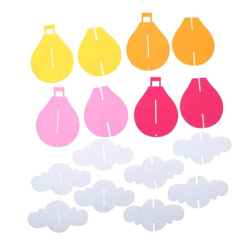 SOESFOUFU Bunte Filz Heißluftballon Deko Hängend mit Wolken Umweltfreundlich Kreative Kindergarten Klassenzimmer Dekoration für Kinderraum und Festlichkeiten von SOESFOUFU
