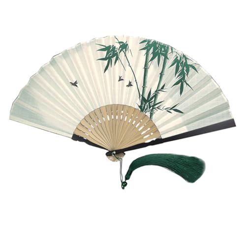 SOESFOUFU Faltbarer Vintage Handfächer aus Quaste Chinesischer Stil Handventilator für Tanz Dekoration Sommer Damen und Herren Traditioneller Faltbarer Fächer von SOESFOUFU