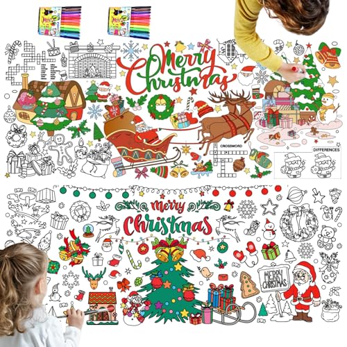 Ausmaltischdecke Papier, 2 Pcs Ausmal Tischdecke Weihnachten, Papier Tischdecke zum Ausmalen, Groß Ausmalen Weihnachts Tischdecke Papier, Kinder Weihnachten Basteln Geschenk Weihnachtsdeko Ausmaltischdecke Papier, 2 Pcs Ausmal Tischdecke Weihnachten, Papier Tischdecke zum Ausmalen, Groß Ausmalen Weihnachts Tischdecke Papier, Kinder Weihnachten Basteln Geschenk Weihnachtsdeko von SOETDERT