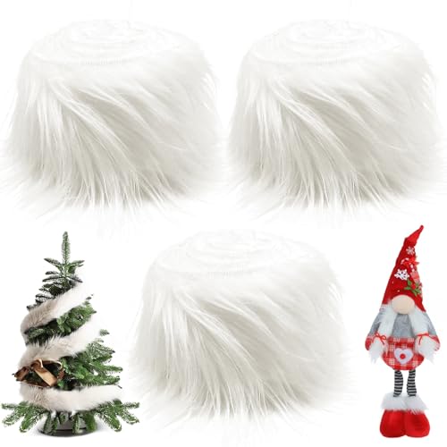 Kunstfell Zum Basteln, 5x150cm Kunstfell Band Kunstpelz Fellstoff, Kunstleder Plüschstoff Weiß Wichtel Bart Zwergenbart, Langhaarplüsch Craft DIY Weihnachts Dekoband Kunstpelzstoff, 3pcs Kunstfell Zum Basteln, 5x150cm Kunstfell Band Kunstpelz Fellstoff, Kunstleder Plüschstoff Weiß Wichtel Bart Zwergenbart, Langhaarplüsch Craft DIY Weihnachts Dekoband Kunstpelzstoff, 3pcs von SOETDERT