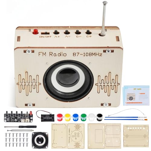Radio Bausatz, DIY Kits Holz Radio, DIY Radios Holzbausatz Lackierbares, Elektronik Baukasten Lackierbares Spielzeug, FM Experimente Wissenschaft für Kinder, STEM-Spielzeug für Alter 8-12 Jahre Radio Bausatz, DIY Kits Holz Radio, DIY Radios Holzbausatz Lackierbares, Elektronik Baukasten Lackierbares Spielzeug, FM Experimente Wissenschaft für Kinder, STEM-Spielzeug für Alter 8-12 Jahre von SOETDERT