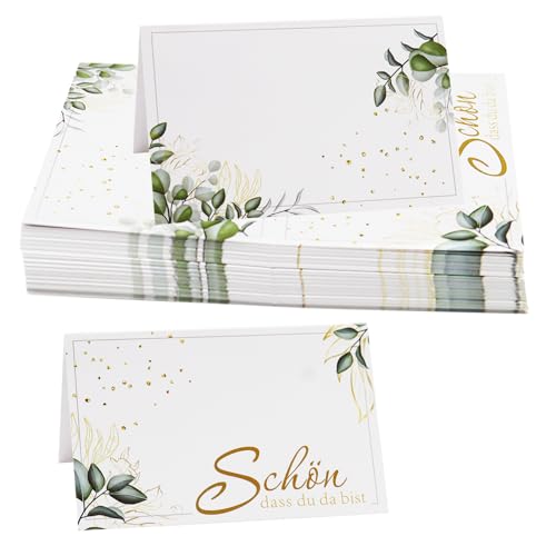 50 Stück Tischkarten Hochzeit, Tischkarten Geburtstag, Kommunion Konfirmation Platzkarten, Namenskarten Blanko Tischdeko, Tischkarten für Hochzeit Geburtstag Konfirmation Kommunion Taufe Feier von SOETDERT