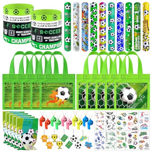 Fußball Party Mitgebsel Kinder, 70 Stück Fußball Kindergeburtstag Mitgebsel mit Geschenk Taschen, Schlüsselanhänger, Armband, Tattoos, Trillerpfeife, Fussball Give Aways Kindergeburtstag für Junge Fußball Party Mitgebsel Kinder, 70 Stück Fußball Kindergeburtstag Mitgebsel mit Geschenk Taschen, Schlüsselanhänger, Armband, Tattoos, Trillerpfeife, Fussball Give Aways Kindergeburtstag für Junge von SOETDERT