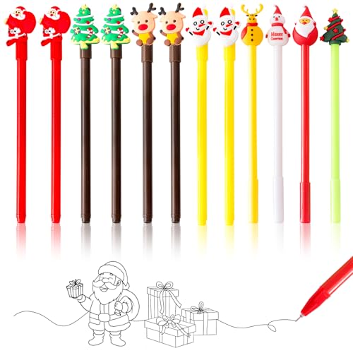 SOETDERT Gelschreiber, 12 Stück Kugelschreiber Weihnachten, Stifte Weihnachten Cartoon Santa Rentier Weihnachtsbaum, Weihnachtsgel Tinte Stifte, Weihnachten Kleinigkeiten Kinder Partytütenfüller SOETDERT Gelschreiber, 12 Stück Kugelschreiber Weihnachten, Stifte Weihnachten Cartoon Santa Rentier Weihnachtsbaum, Weihnachtsgel Tinte Stifte, Weihnachten Kleinigkeiten Kinder Partytütenfüller von SOETDERT