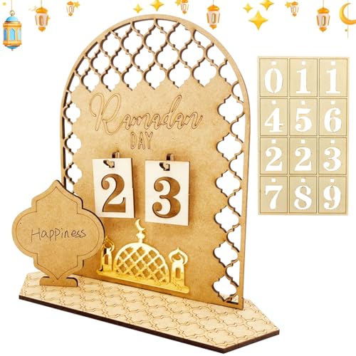Ramadan Kalender, Eid Mubarak Kalender, Ramadan Deko Countdown Kalender, Holz Ramadankalender Kinder, Eid Mubarak Adventskalender, DIY Ramadan Dekoration Aus Holz für Zuhause Ramadan Geschenke von SOETDERT