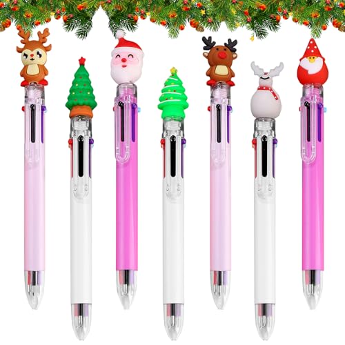 SOETDERT Weihnachten Kugelschreiber, 7 Stk Mehrfarbig Stifte, Einziehbare Kugelschreiber 6-in-1, Weihnachtskugelschreiber, Weihnachtsbaum Stift Set für Kinder Geschenk Partytütenfüller SOETDERT Weihnachten Kugelschreiber, 7 Stk Mehrfarbig Stifte, Einziehbare Kugelschreiber 6-in-1, Weihnachtskugelschreiber, Weihnachtsbaum Stift Set für Kinder Geschenk Partytütenfüller von SOETDERT