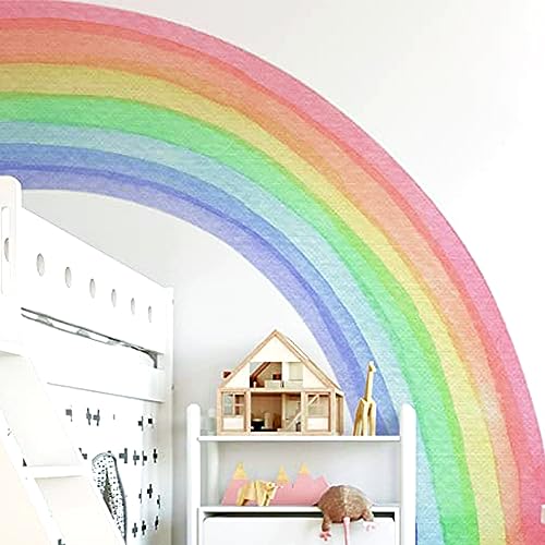 Bunte Regenbogen Wandaufkleber,Große Regenbogen Wandaufkleber, SchöNe Selbstklebende Wandaufkleber Aquarell Wandaufkleber FüR MäDchen Zimmer Schlafzimmer Kinderzimmer von SOEWIOU