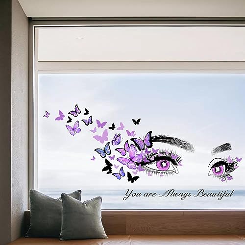 Inspirierende Wandaufkleber Schöne Mädchen Augen Wimpern Wandtattoos Aufkleber, Bunte Fliegende Schmetterling Wohnzimmer Dekorationen Mädchen Schlafzimmer Kunst Inspirierende Wandaufkleber Schöne Mädchen Augen Wimpern Wandtattoos Aufkleber, Bunte Fliegende Schmetterling Wohnzimmer Dekorationen Mädchen Schlafzimmer Kunst von SOEWIOU