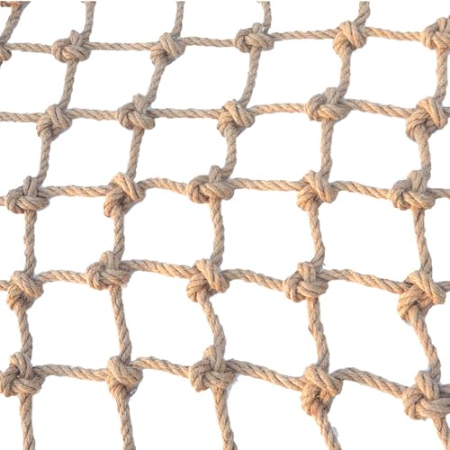 SOFACHEN Vintage Juteseil Pflanzenstütznetz, Biologisch abbaubares Jute - Doppelschnallen-Design, kinderschutz seilnetz Balkon für Pflanzenunterstützung und Deckendekoration, Anpassbar(8mmx15cm,1x1m) SOFACHEN Vintage Juteseil Pflanzenstütznetz, Biologisch abbaubares Jute - Doppelschnallen-Design, kinderschutz seilnetz Balkon für Pflanzenunterstützung und Deckendekoration, Anpassbar(8mmx15cm,1x1m) von SOFACHEN