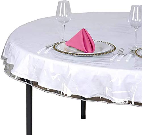 SOFINNI Transparente Kunststoff-Tischdeckenschutz, runde Tischdecke, Vinyl, 152,4 cm rund von SOFINNI