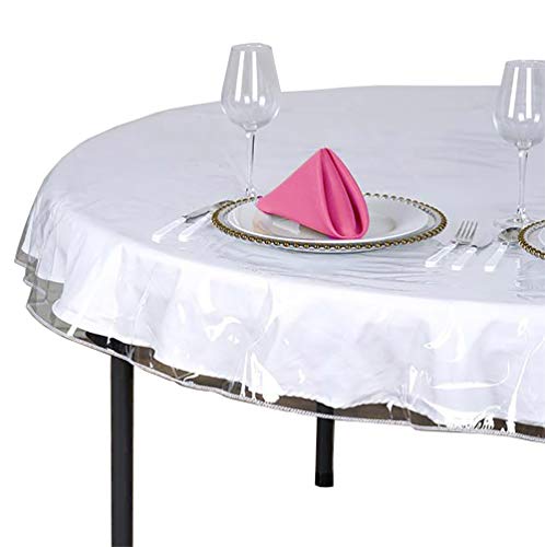 SOFINNI Transparente Kunststoff-Tischdeckenschutz, runde Tischdecke, Vinyl, 177,8 cm rund von SOFINNI