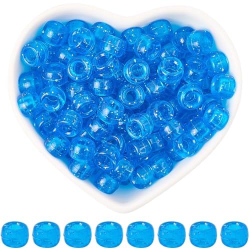 SOFPLAT 1 Box 500 Stück transparente blaue Glitzer-Pony-Perlen aus Kunststoff, funkelnde Kandi-Charms, 6 x 9 mm, Pony-Perlen mit 3,8 mm großem Loch für Schmuckherstellung, Zubehör, DIY, Handwerk SOFPLAT 1 Box 500 Stück transparente blaue Glitzer-Pony-Perlen aus Kunststoff, funkelnde Kandi-Charms, 6 x 9 mm, Pony-Perlen mit 3,8 mm großem Loch für Schmuckherstellung, Zubehör, DIY, Handwerk von SOFPLATE