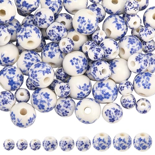 SOFPLATE 1 Box 100 Stück 3 Größen Runde Porzellanperlen Lose Keramik Abstandshalter 6mm 8mm 10mm Chinesischer Blumenndruck Lose Abstandshalter Zum Perlensticken Schmuckherstellung DIY Handwerk Armbänd SOFPLATE 1 Box 100 Stück 3 Größen Runde Porzellanperlen Lose Keramik Abstandshalter 6mm 8mm 10mm Chinesischer Blumenndruck Lose Abstandshalter Zum Perlensticken Schmuckherstellung DIY Handwerk Armbänd von SOFPLATE