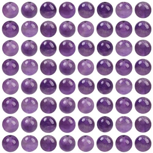 SOFPLATE 1 Box 100 Stück 8mm Amethystperlen Natürliche Violette Steinperlen Glatt Rund Edelstein Lose Kristall Abstandshalter Edelsteine Zubehör Für Die Schmuckherstellung Armbänder Halsketten Charms von SOFPLATE