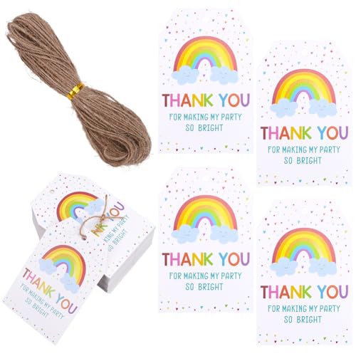 SOFPLATE 1 Box 100 Stück Dankeschön Anhänger Für Partygeschenke 3x2" weiße Geschenkanhänger Aus Papier Mit Schnur Regenbogenmuster Personalisiertes Dankeschön Etikett Für Brautpartys Hochzeitsfeiern W SOFPLATE 1 Box 100 Stück Dankeschön Anhänger Für Partygeschenke 3x2" weiße Geschenkanhänger Aus Papier Mit Schnur Regenbogenmuster Personalisiertes Dankeschön Etikett Für Brautpartys Hochzeitsfeiern W von SOFPLATE