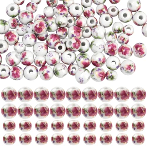 SOFPLATE 1 Box 100 Stück Keramik Blumennperlen Blumennbedruckte Perlen 8mm 10mm Porzellan Lose Klein Süß Rund Lila Pfingstrosen Blumenn Abstandshalter Für Schmuckherstellung Armbänder Halsketten Anfän SOFPLATE 1 Box 100 Stück Keramik Blumennperlen Blumennbedruckte Perlen 8mm 10mm Porzellan Lose Klein Süß Rund Lila Pfingstrosen Blumenn Abstandshalter Für Schmuckherstellung Armbänder Halsketten Anfän von SOFPLATE