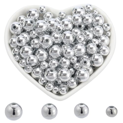 SOFPLATE 1 Box 1000 Stück 4/6/8/10mm Silberne Kugel Abstandsperlen Silberne Runde Kunststoffperlen Lose Kleine Galvanisierte Glänzende Abstandshalter Für Schmuckherstellung Geschenke DIY Basteln Armbä SOFPLATE 1 Box 1000 Stück 4/6/8/10mm Silberne Kugel Abstandsperlen Silberne Runde Kunststoffperlen Lose Kleine Galvanisierte Glänzende Abstandshalter Für Schmuckherstellung Geschenke DIY Basteln Armbä von SOFPLATE