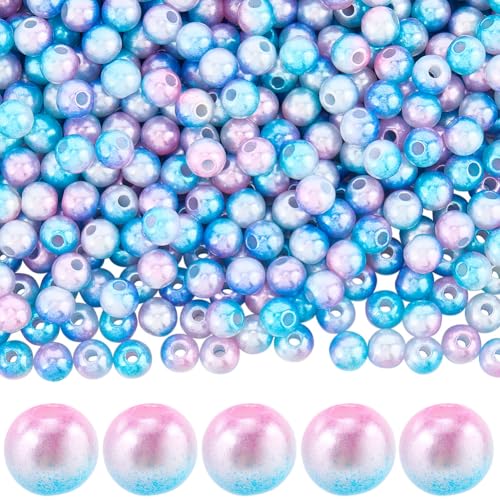 SOFPLATE 1 Box 1000 Stück Glanzperlen 6mm Bunte Perlen Mit Löchern Acryl Rund Glatt Glänzend Satin Glanz Mehrfarbig Abstandshalter Für Schmuckherstellung DIY Basteln Erwachsene Anfänger von SOFPLATE
