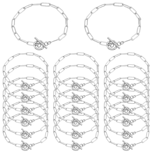 SOFPLATE 1 Box 12 Stück DIY Armbandketten Edelstahl Büroklammerkette Armband Mit OT Knebelverschlüssen Strukturierte Gliederkette Beschläge Zur Schmuckherstellung Ketten Zubehör Zubehör DIY Damenarmba SOFPLATE 1 Box 12 Stück DIY Armbandketten Edelstahl Büroklammerkette Armband Mit OT Knebelverschlüssen Strukturierte Gliederkette Beschläge Zur Schmuckherstellung Ketten Zubehör Zubehör DIY Damenarmba von SOFPLATE