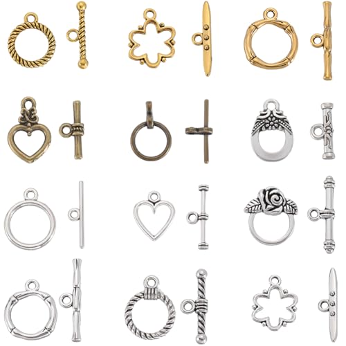 SOFPLATE 1 Box 120 Sets 10 Stile Knebelverschluss Armbandherstellung T Stab Schmuckverschluss OT Schnallenverschluss Knebelverschlüsse Verbindungsstücke Für Die Schmuckherstellung Verschlüsse Zubehör SOFPLATE 1 Box 120 Sets 10 Stile Knebelverschluss Armbandherstellung T Stab Schmuckverschluss OT Schnallenverschluss Knebelverschlüsse Verbindungsstücke Für Die Schmuckherstellung Verschlüsse Zubehör von SOFPLATE