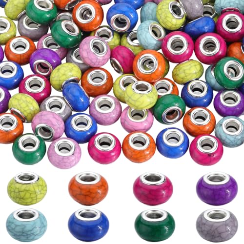 SOFPLATE 1 Box 120 Stück Rondellperlen Aus Kunstharz Großes Loch Europäische Perlen Großpackung Mit 14mm Messingkernen Lampwork Abstandshalter Charms Lose Porzellan Abstandsperlen Für Stifte Perlenarb SOFPLATE 1 Box 120 Stück Rondellperlen Aus Kunstharz Großes Loch Europäische Perlen Großpackung Mit 14mm Messingkernen Lampwork Abstandshalter Charms Lose Porzellan Abstandsperlen Für Stifte Perlenarb von SOFPLATE
