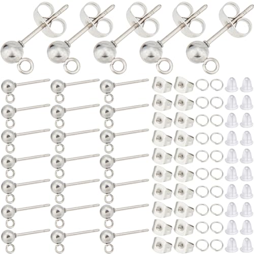 SOFPLATE 1 Box 150 Stück Silberne Ohrstecker Mit Kugelkopf Und ÖseHypoallergenKleine Runde Ohrstecker Aus Edelstahl Für Die SchmuckherstellungZubehörDIYBastelnFrauenAnfänger SOFPLATE 1 Box 150 Stück Silberne Ohrstecker Mit Kugelkopf Und ÖseHypoallergenKleine Runde Ohrstecker Aus Edelstahl Für Die SchmuckherstellungZubehörDIYBastelnFrauenAnfänger von SOFPLATE