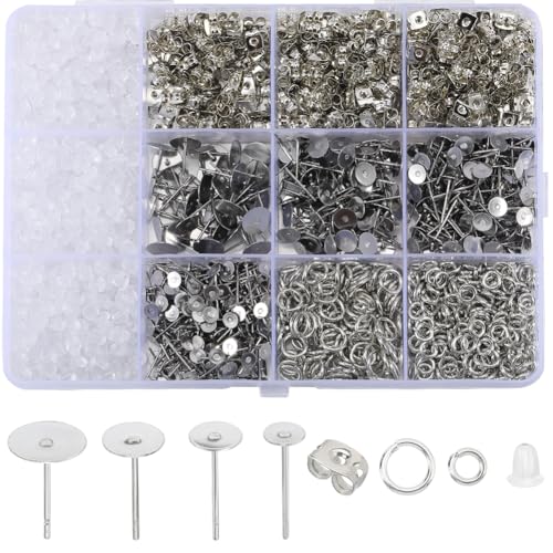 SOFPLATE 1 Box 1800 Stück Ohrstecker Bastelset Aus Edelstahl Hypoallergen Ohrstecker Und Verschlüsse 4 Mm 5 Mm 6 Mm 8 Mm Flache Ohrstecker Zubehör Zur Schmuckherstellung DIY Ton Kunstharzperlen SOFPLATE 1 Box 1800 Stück Ohrstecker Bastelset Aus Edelstahl Hypoallergen Ohrstecker Und Verschlüsse 4 Mm 5 Mm 6 Mm 8 Mm Flache Ohrstecker Zubehör Zur Schmuckherstellung DIY Ton Kunstharzperlen von SOFPLATE