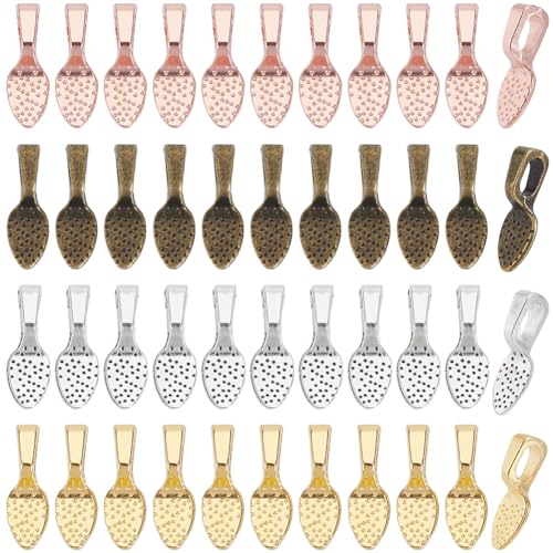 SOFPLATE 1 Box 200 Stück Zum Aufkleben von Ohrring Bügeln Goldpolster Bügel Großpackung Legierung Antiksilber Roségold Löffelsockel Rohlinge Fassungen Für Cabochon Charms Schmuckzubehör Für Die Schmuc von SOFPLATE