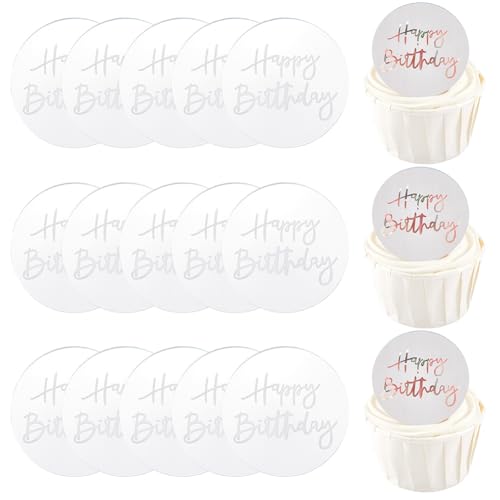 SOFPLATE 1 Box 21 Stück Scheibenförmige Kuchendekoration Silberne Cupcake Topper Aus Acryl 5cm Spiegelgravur Runde Form „Happy Birthday“ Dessert Cupcakes Kartendekoration Für Geburtstagspartys Backen SOFPLATE 1 Box 21 Stück Scheibenförmige Kuchendekoration Silberne Cupcake Topper Aus Acryl 5cm Spiegelgravur Runde Form „Happy Birthday“ Dessert Cupcakes Kartendekoration Für Geburtstagspartys Backen von SOFPLATE