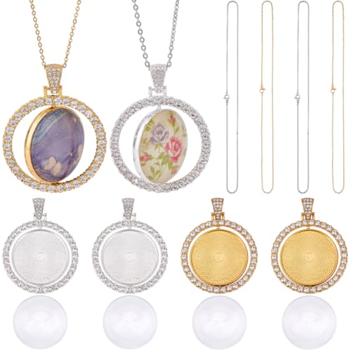 SOFPLATE 1 Box 24 Stück 30mm Runde Anhängerschalen Strass Lünette Anhängerschalen Cabochon Anhängerfassung Doppelseitig Blank Drehbar Mit Edelstahlkette Für Schmuckherstellungszubehör DIY Halskette SOFPLATE 1 Box 24 Stück 30mm Runde Anhängerschalen Strass Lünette Anhängerschalen Cabochon Anhängerfassung Doppelseitig Blank Drehbar Mit Edelstahlkette Für Schmuckherstellungszubehör DIY Halskette von SOFPLATE