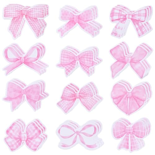 SOFPLATE 1 Box 240 Bögen 12 Stile Rosa Schleifenaufkleber Schleifennotizen Großpackung Süße Cartoon Kawaii Ästhetik Aufkleber Kokettenaufkleber Für Wasserflasche Zuhause Wand DIY Basteln Laptop Comput von SOFPLATE