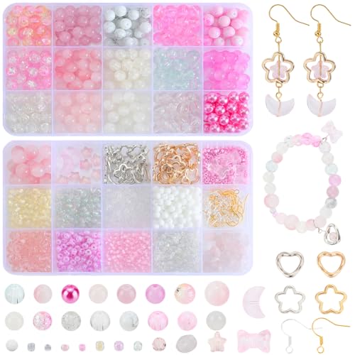 SOFPLATE 1 Box 2500 Teiliges Rosa Glasperlen Set 8mm Runde Glasperlen Acryl Rocailles Perlen Mit Hohlen Blumenanhängern Schleifen Ohrhaken Kristallperlen Für Die Schmuckherstellung Zubehör Zum Selber SOFPLATE 1 Box 2500 Teiliges Rosa Glasperlen Set 8mm Runde Glasperlen Acryl Rocailles Perlen Mit Hohlen Blumenanhängern Schleifen Ohrhaken Kristallperlen Für Die Schmuckherstellung Zubehör Zum Selber von SOFPLATE