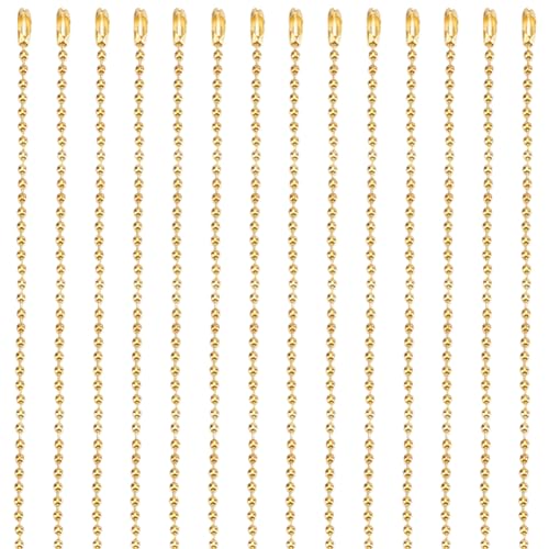 SOFPLATE 1 Box 30 Stück 24(6) cm Lange Kugelketten Halskette Große Goldene Kugelperlen Halskette Ketten Aus Metall Verstellbare Eisenkugelperlen Kette Mit Verbindungsverschluss Zur Schmuckherstellung von SOFPLATE