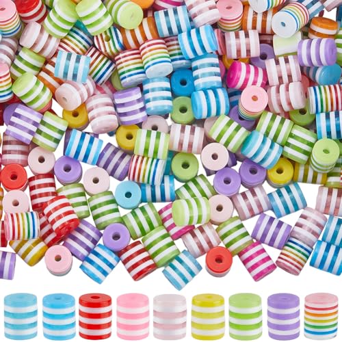 SOFPLATE 1 Box 300 Stück Gestreifte Harzperlen Bonbonfarbene Gestreifte Perlen Lose Klein Durchscheinender Regenbogen Zylinder Abstandshalter Für Schmuckherstellung Armbänder Halsk SOFPLATE 1 Box 300 Stück Gestreifte Harzperlen Bonbonfarbene Gestreifte Perlen Lose Klein Durchscheinender Regenbogen Zylinder Abstandshalter Für Schmuckherstellung Armbänder Halsk von SOFPLATE