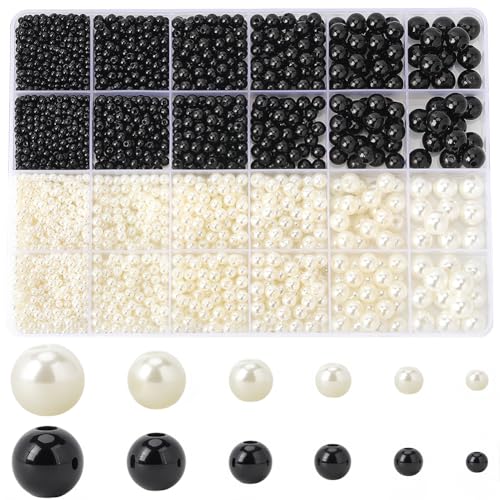 SOFPLATE 1 Box 3390 Stück 12 Stile Schwarze Perlen ABS Kunststoffperlen Imitation Runde Kugel Bunt Klein Kunst Lose Glatte Abstandshalter Befunde Für Die Schmuckherstellung Armbänder Halsketten Ohrrin SOFPLATE 1 Box 3390 Stück 12 Stile Schwarze Perlen ABS Kunststoffperlen Imitation Runde Kugel Bunt Klein Kunst Lose Glatte Abstandshalter Befunde Für Die Schmuckherstellung Armbänder Halsketten Ohrrin von SOFPLATE