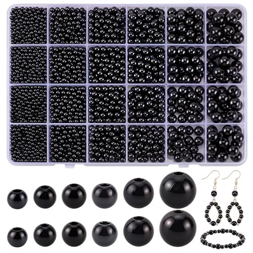 SOFPLATE 1 Box 3400 Stück 6 Größen Schwarze Perlen Bastelperlen Runde Kunststoffperlen ABS Kunstperlen Mit Loch Glatter Abstandshalter Für Schmuckherstellung Basteln Perlenketten Ohrringe Halsbänder S SOFPLATE 1 Box 3400 Stück 6 Größen Schwarze Perlen Bastelperlen Runde Kunststoffperlen ABS Kunstperlen Mit Loch Glatter Abstandshalter Für Schmuckherstellung Basteln Perlenketten Ohrringe Halsbänder S von SOFPLATE