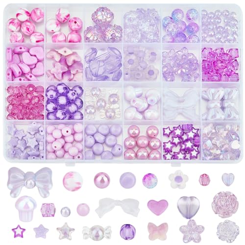 SOFPLATE 1 Box 344 Stück Violette Ästhetische Perlen Acryl Perlen Verschiedene Größen Süße Schleife Süßigkeiten Schmetterling Herz Blume Sterne Runde Kristallperlen Großpackung Für Armband Halskette S SOFPLATE 1 Box 344 Stück Violette Ästhetische Perlen Acryl Perlen Verschiedene Größen Süße Schleife Süßigkeiten Schmetterling Herz Blume Sterne Runde Kristallperlen Großpackung Für Armband Halskette S von SOFPLATE