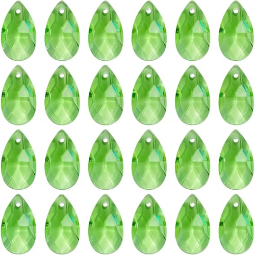 SOFPLATE 1 Box 40 Stück 22 mm große facettierte Tropfen-Charms grüne Glasperlen in Tropfenform, Tropfenform, Kristallprisma, August-Geburtsstein, Charms für Schmuckherstellung, Charms, Lampe, SOFPLATE 1 Box 40 Stück 22 mm große facettierte Tropfen-Charms grüne Glasperlen in Tropfenform, Tropfenform, Kristallprisma, August-Geburtsstein, Charms für Schmuckherstellung, Charms, Lampe, von SOFPLATE