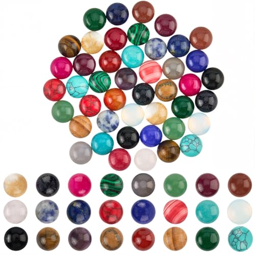 SOFPLATE 1 Box 48 Stück 24 Stile Runde Stein Cabochons Flache Rückseite Edelstein Natürliches Tigerauge Rosenquarz Aventurin Türkis Kristall Edelsteine Ohne Loch Perlen Cabochon Für Die Schmuckherstel SOFPLATE 1 Box 48 Stück 24 Stile Runde Stein Cabochons Flache Rückseite Edelstein Natürliches Tigerauge Rosenquarz Aventurin Türkis Kristall Edelsteine Ohne Loch Perlen Cabochon Für Die Schmuckherstel von SOFPLATE