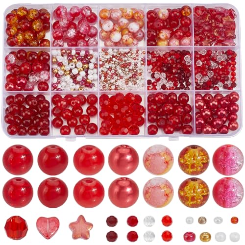 SOFPLATE 1 Box 480 Stück + 20g Rote Glasperlen Runde Abstandshalterperlen Riss Stern Herz Facettierte Rondelle Kristall Lose Perlen Abstandshalter Für Armbänder Perlen Valentinstag Ohrringe Halskette SOFPLATE 1 Box 480 Stück + 20g Rote Glasperlen Runde Abstandshalterperlen Riss Stern Herz Facettierte Rondelle Kristall Lose Perlen Abstandshalter Für Armbänder Perlen Valentinstag Ohrringe Halskette von SOFPLATE