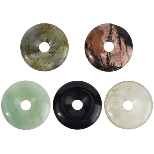 SOFPLATE 1 Box 5 Stück 5 Stile Natürlicher Edelstein Anhänger Naturstein Donut Perlen Großpackung Kreisförmig Flach Rund Scheibe Grüner Aventurin Stein Anhänger Für Schmuckherstellung DIY Halsketten O SOFPLATE 1 Box 5 Stück 5 Stile Natürlicher Edelstein Anhänger Naturstein Donut Perlen Großpackung Kreisförmig Flach Rund Scheibe Grüner Aventurin Stein Anhänger Für Schmuckherstellung DIY Halsketten O von SOFPLATE