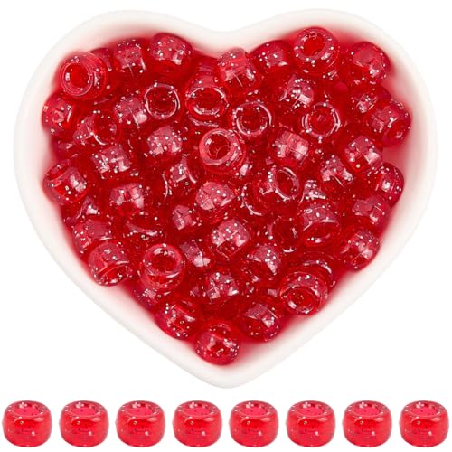 SOFPLATE 1 Box 500 Stück 9x6mm Glitzernde Kunststoffperlen Pony Perlen Lose Transparent Rot Großes Loch Kunststofffass Weihnachten Verschiedene Kandi Abstandshalter Für Schmuck Halsketten Zöpfe Armbä SOFPLATE 1 Box 500 Stück 9x6mm Glitzernde Kunststoffperlen Pony Perlen Lose Transparent Rot Großes Loch Kunststofffass Weihnachten Verschiedene Kandi Abstandshalter Für Schmuck Halsketten Zöpfe Armbä von SOFPLATE