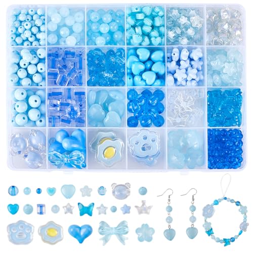 SOFPLATE 1 Box 539 Stück Blaue Acrylperlen Verschiedene Größen Süße Ästhetische Perlen Schmetterling Herz Blume Sterne Bär Kawaii Perlen Sets Für Die Schmuckherstellung DIY Armbänder Halsketten Bastel SOFPLATE 1 Box 539 Stück Blaue Acrylperlen Verschiedene Größen Süße Ästhetische Perlen Schmetterling Herz Blume Sterne Bär Kawaii Perlen Sets Für Die Schmuckherstellung DIY Armbänder Halsketten Bastel von SOFPLATE
