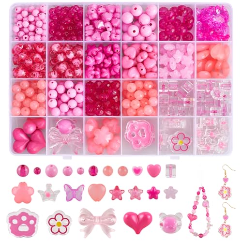 SOFPLATE 1 Box 541 Stück Acrylperlen In Verschiedenen Größen Süße Perlensets Pinkfarbene Schmetterlinge Herzen Blumen Sterne Bären Kawaii Perlen In Großpackung Für Die Schmuckherstellung Zubehör Zum S SOFPLATE 1 Box 541 Stück Acrylperlen In Verschiedenen Größen Süße Perlensets Pinkfarbene Schmetterlinge Herzen Blumen Sterne Bären Kawaii Perlen In Großpackung Für Die Schmuckherstellung Zubehör Zum S von SOFPLATE