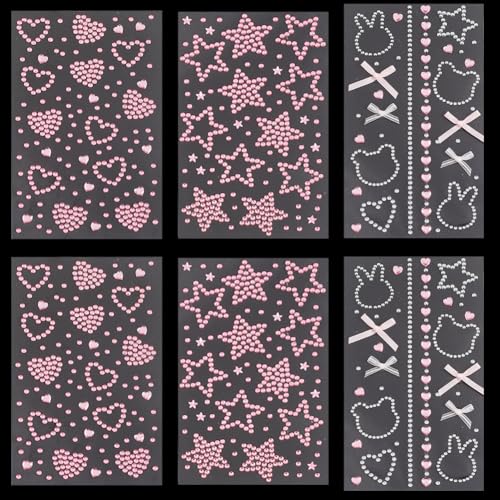 SOFPLATE 1 Box 6 Blätter 3 Stile Strass Aufkleber Für Das Gesicht Selbstklebende Edelsteine Für Das Gesicht Großpackung Rosa Weiß Stern Herz Band Schleife Bär Kaninchen Zum Aufkleben von Edelsteinen F SOFPLATE 1 Box 6 Blätter 3 Stile Strass Aufkleber Für Das Gesicht Selbstklebende Edelsteine Für Das Gesicht Großpackung Rosa Weiß Stern Herz Band Schleife Bär Kaninchen Zum Aufkleben von Edelsteinen F von SOFPLATE