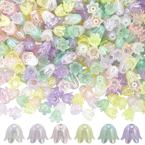 SOFPLATE 1 Box 6 Farben, 600 Stück Acryl-Blumen-Perlenkappen, Abstandshalter, lose Kunststoff-Abstandshalter für Schmuckherstellung, Armband, Halskette, Ohrringe, Anfänger, Dekorationen SOFPLATE 1 Box 6 Farben, 600 Stück Acryl-Blumen-Perlenkappen, Abstandshalter, lose Kunststoff-Abstandshalter für Schmuckherstellung, Armband, Halskette, Ohrringe, Anfänger, Dekorationen von SOFPLATE